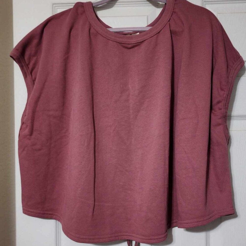 NWT Umgee Women's Red Boxy Relaxed Short Sleeve Tee